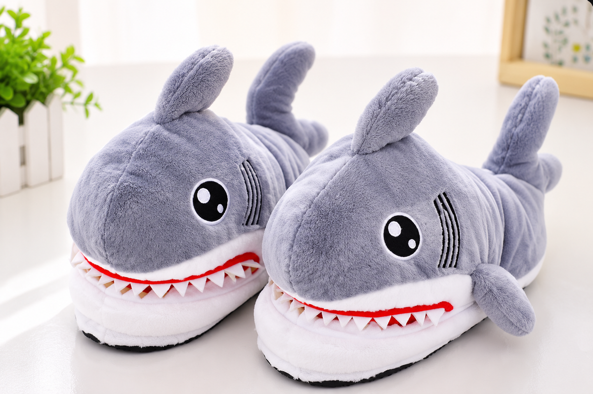 Cotton Shark Head Slippers